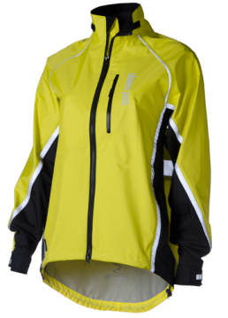 Bike Commuters Rejoice! The Transit Jacket is weatherproof and rugged with a generous helping of 3M reflective trim.  Full cut for layering over bulky street clothes. Made with fully seam taped 3 layer waterproof breathable Artex fabric.

Waterproof-breathable Artex fabric in a durable, 3-layer ripstop construction
Seam taped for wind and waterproofness
Large vents under the arms and across the back for tunable airflow
360 degrees of 3M reflective trim for maximum visibility
Large chest pocket with media port, plus 2 front handwarmer pockets
Hood compatible
Cinch cord at hem
Ligh loop on back